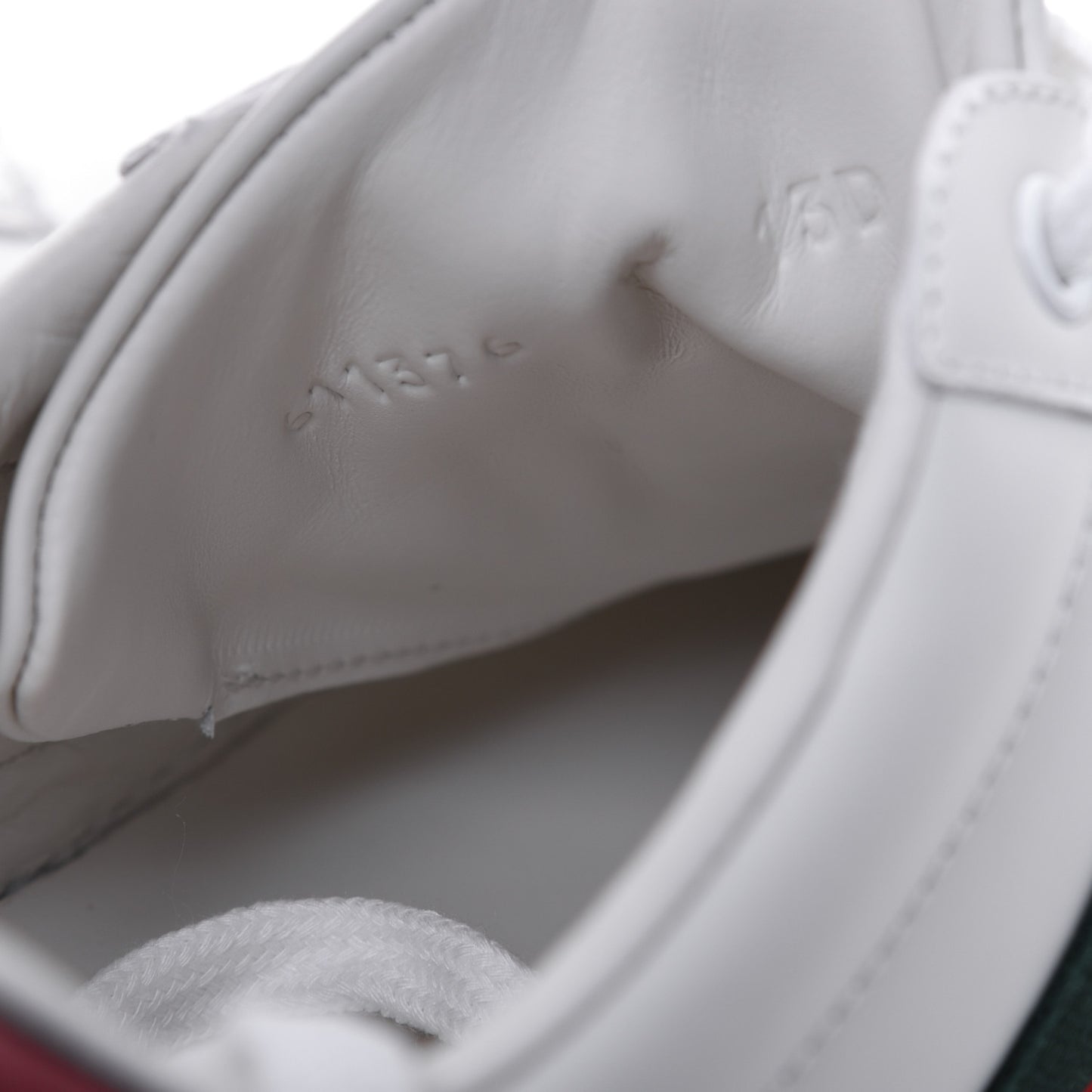 Calfskin Web GG Apple Embroidered Mens Ace Sneakers 8 White