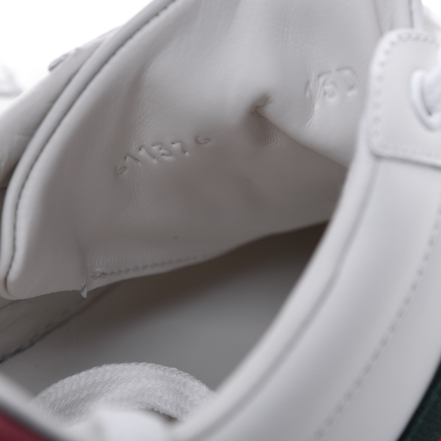 Gucci Calfskin Web GG Apple Embroidered Mens Ace Sneakers 8 White 8 of 9