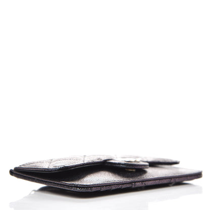 Chanel Iridescent Caviar Quilted Flap Zip Card Holder Black 4 of 8