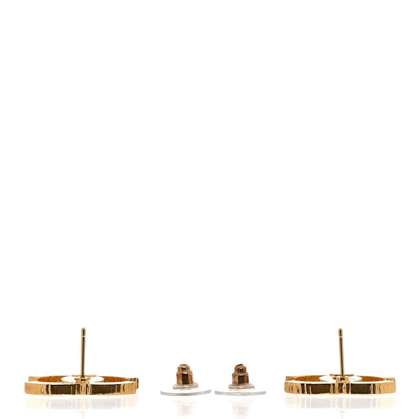 Enamel CC Earrings Black Gold