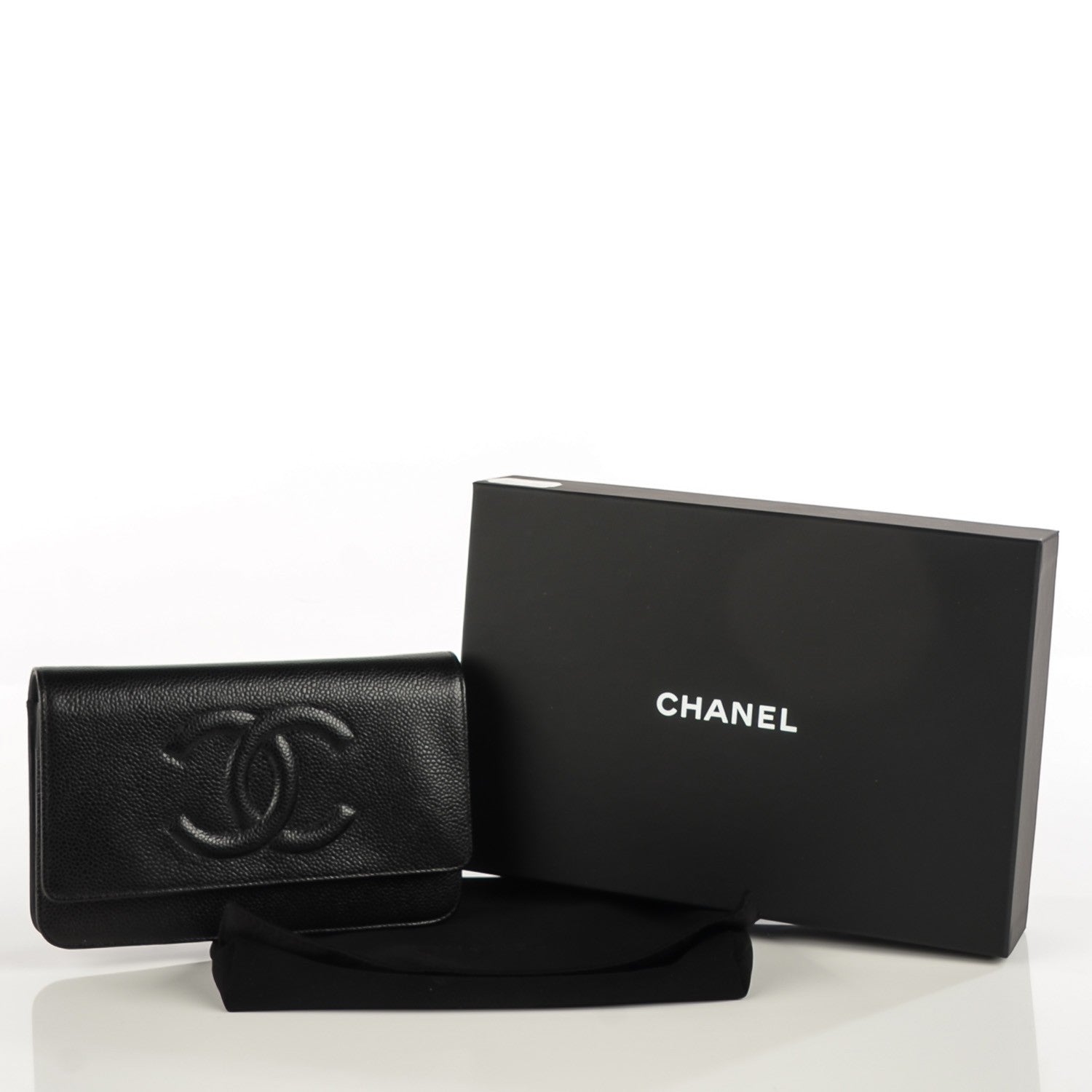 Chanel Caviar Timeless CC Wallet on Chain WOC Black 5 of 9