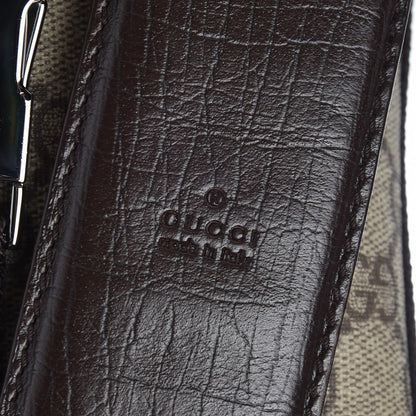 Gucci GG Plus Monogram Large Double Buckle Flap Messenger Bag Beige Dark Brown 9 of 9