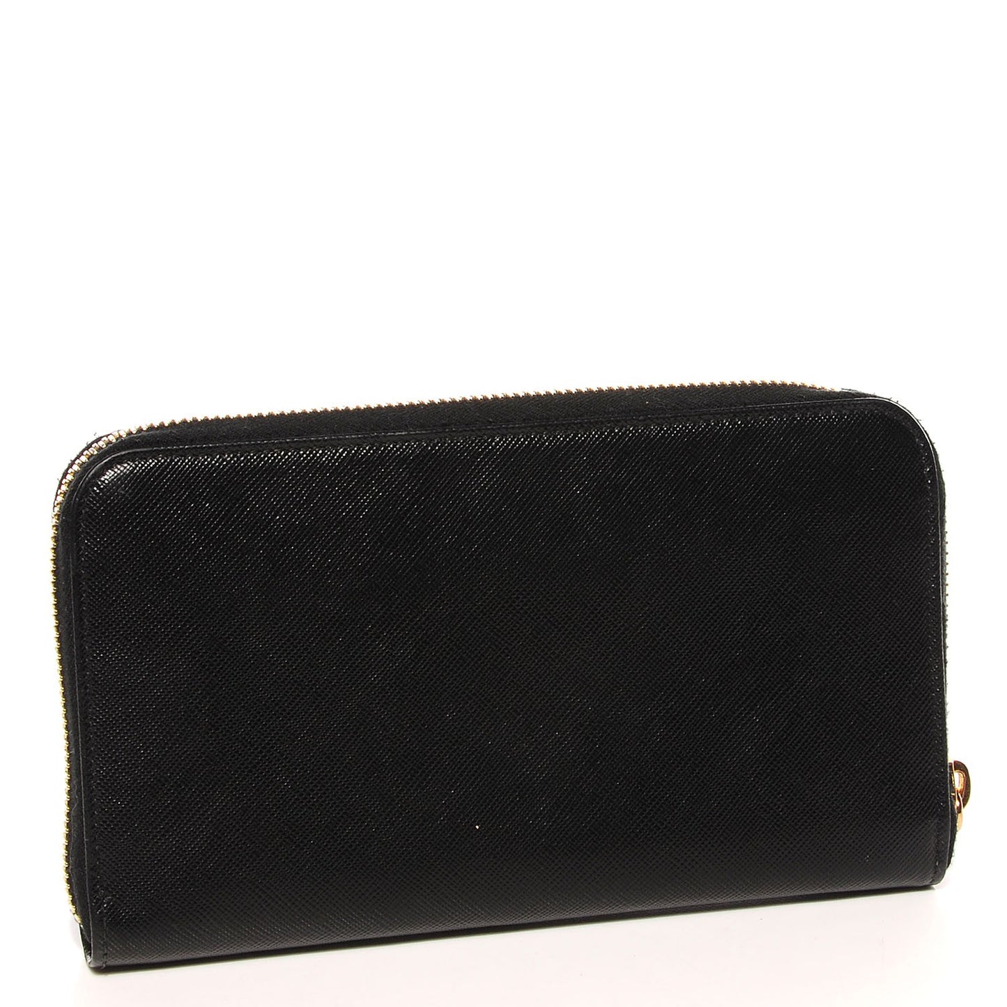 Saffiano Zip Around Wallet Nero Black