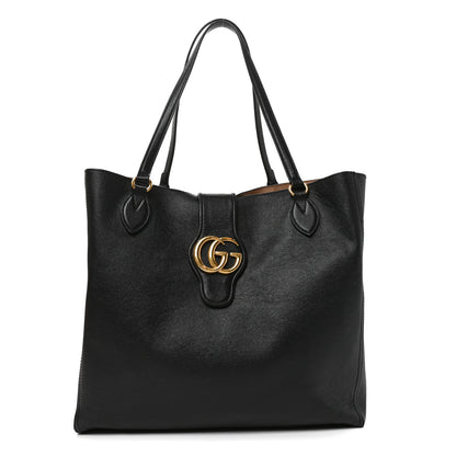 Gucci New Sakai Calfskin Lux Medium Dahlia Tote Black 1 of 13