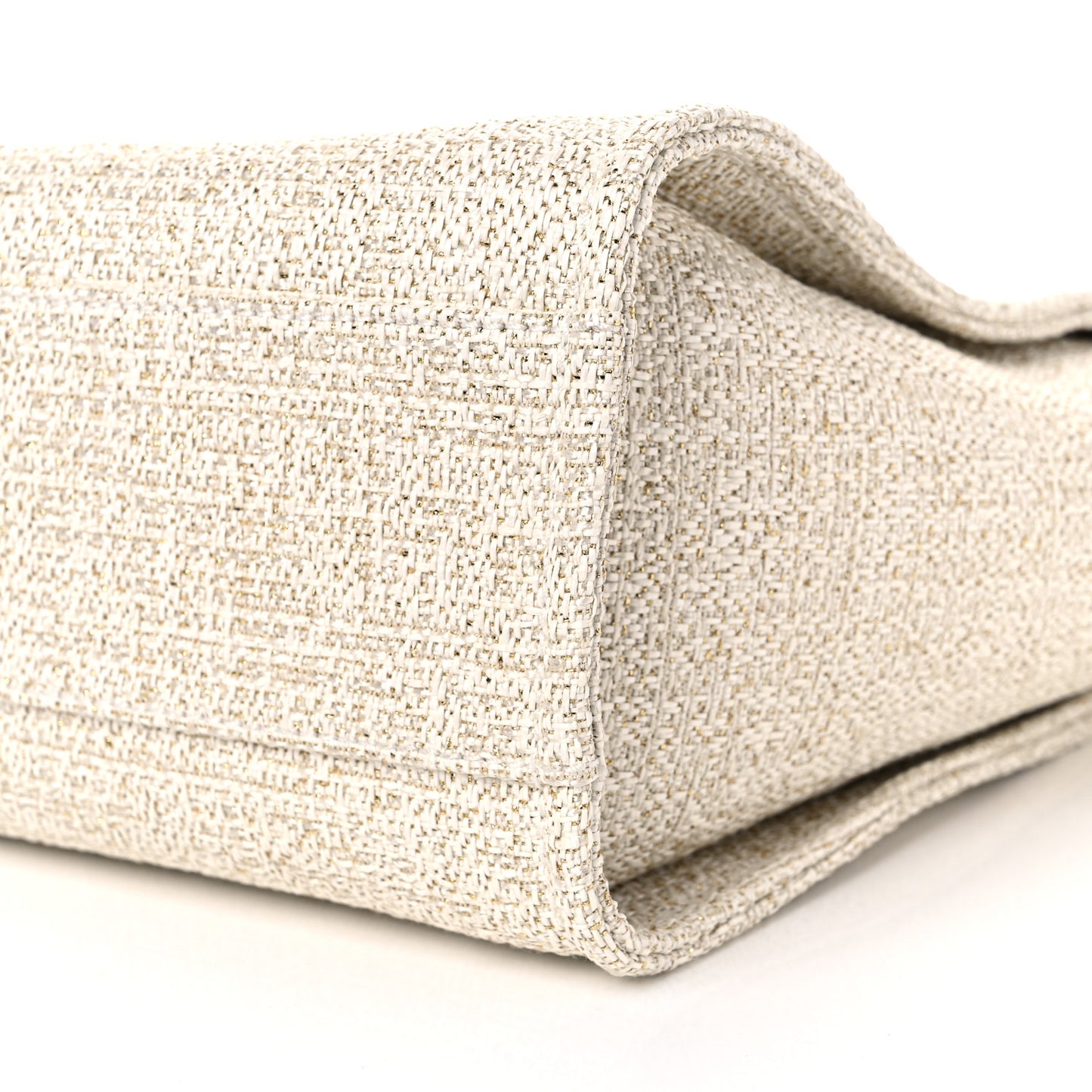 Lurex Boucle Small Deauville Tote Ivory
