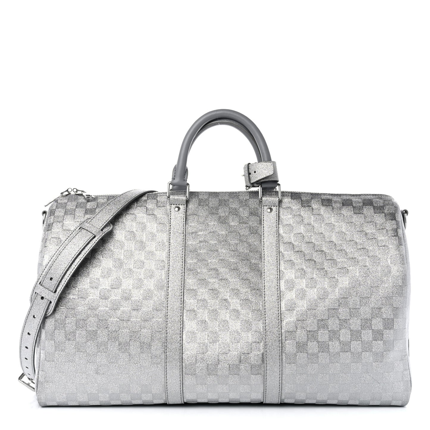 Damier Glitter Keepall Bandouliere 50 Silver