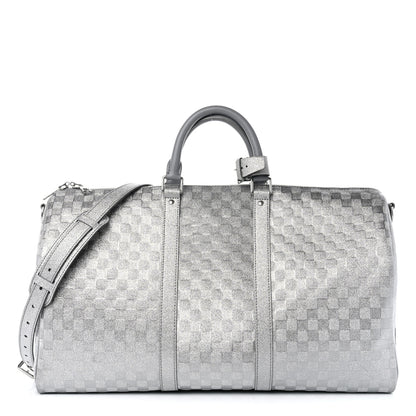 Louis Vuitton Damier Glitter Keepall Bandouliere 50 Silver 1 of 8