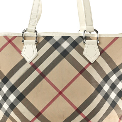 Burberry Nova Check Large Nickie Tote White 8 of 12
