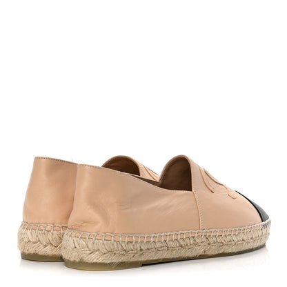 Chanel Lambskin CC Espadrilles 39 Beige Black 4 of 10