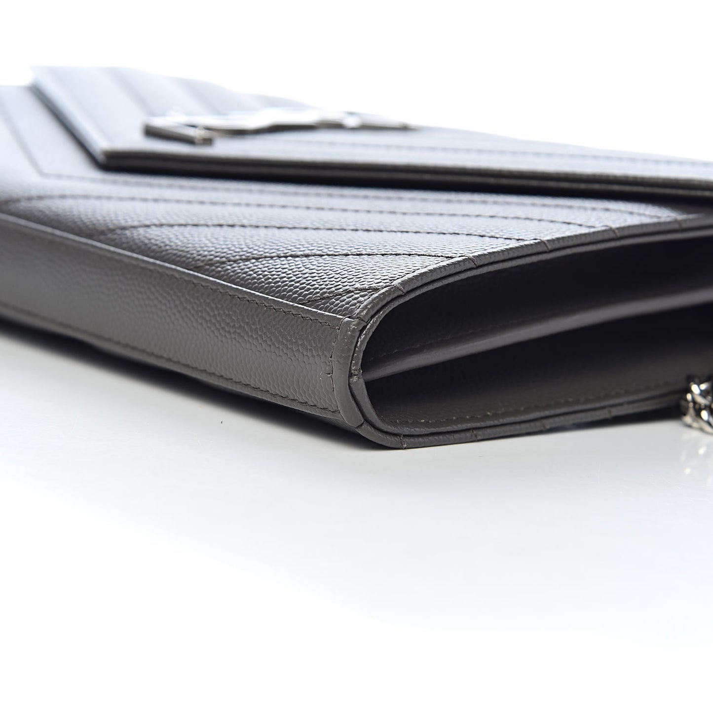 Grain De Poudre Matelasse Chevron Monogram Chain Wallet Earth