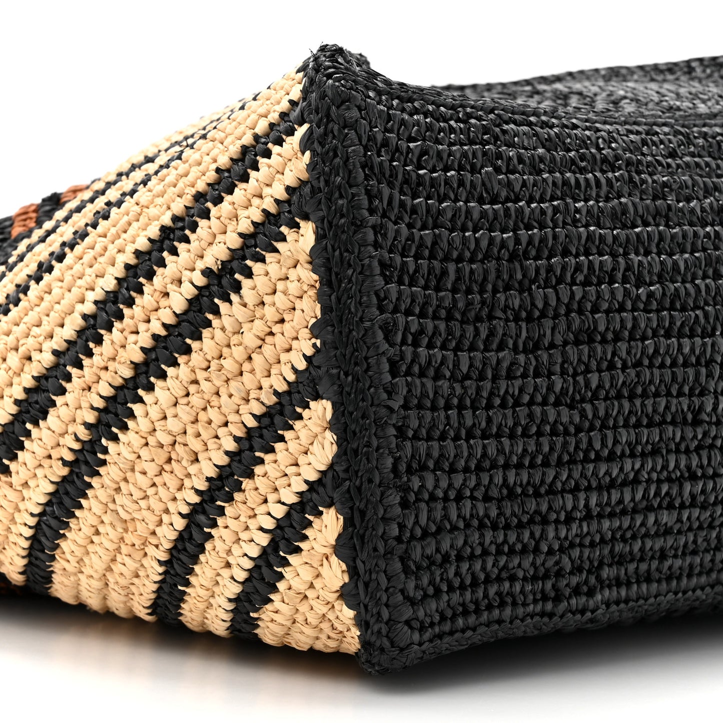 Raffia Calfskin Paula's Ibiza Medium Puzzle Fold Tote Natural Honey Gold