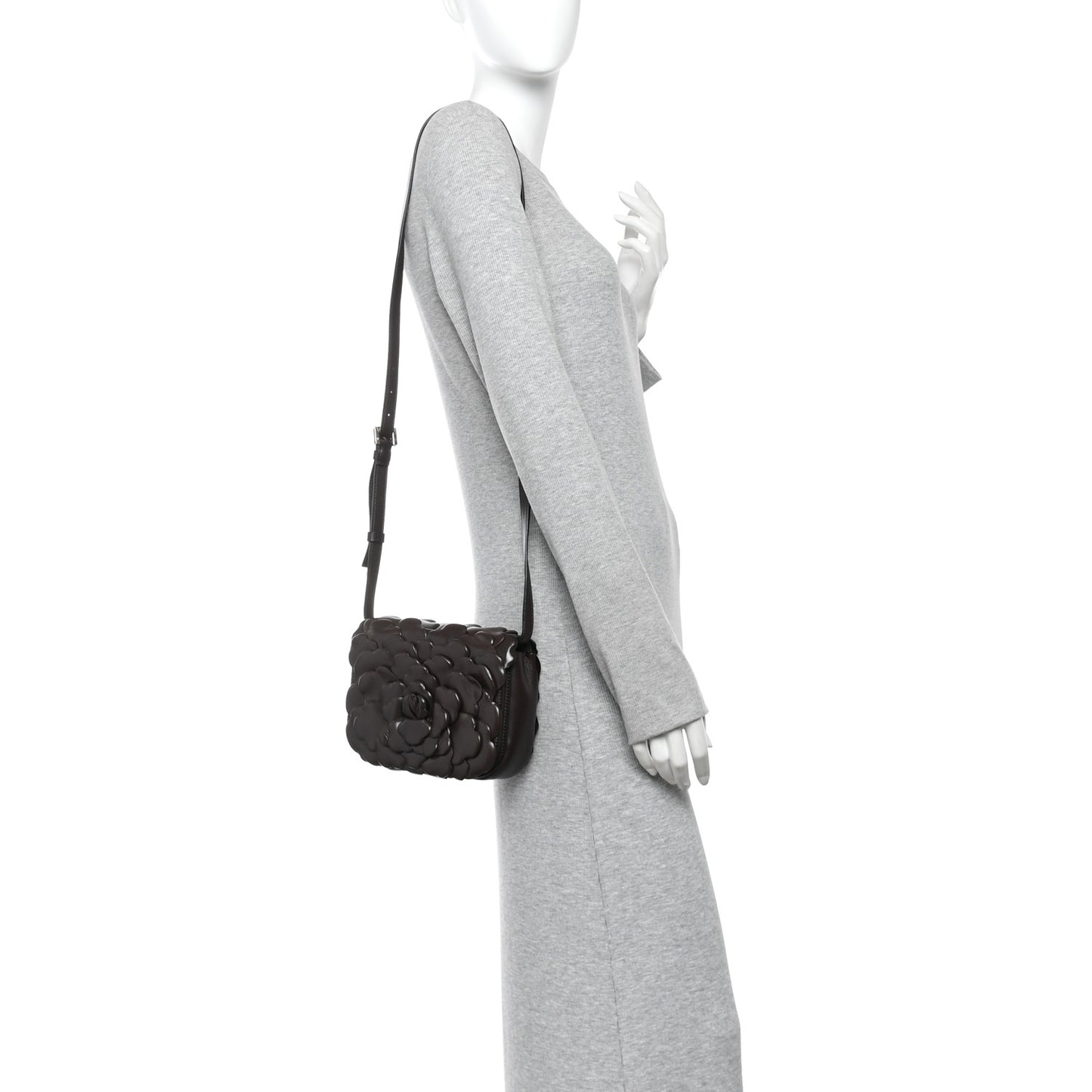 Nappa Atelier 03 Rose Edition Small Flap Crossbody Bag Dark Brown