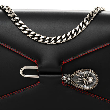 Alexander McQueen Calfskin Crystal Pin Envelope Satchel Black 7 of 10