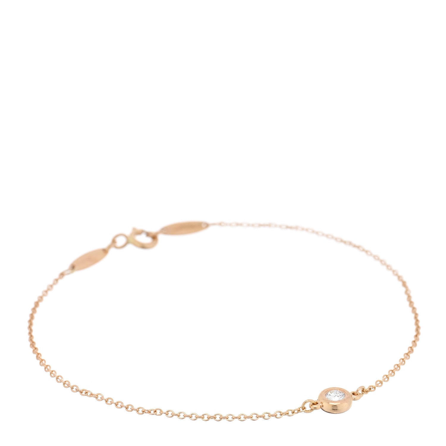 Tiffany 18K Rose Gold Diamond .10ct Elsa Peretti Diamonds by the Yard Bracelet 1 of 3