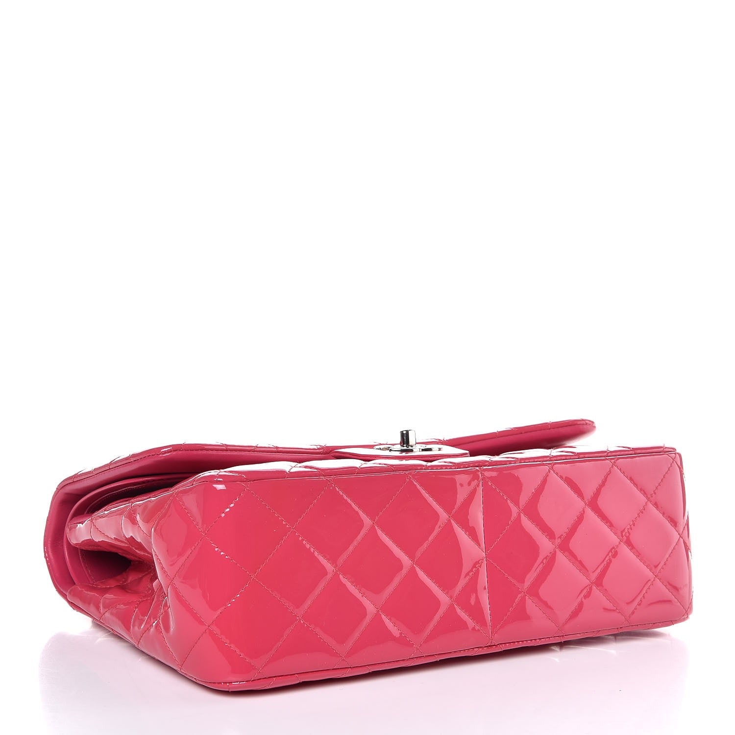 Chanel Patent Quilted Jumbo Double Flap Pink 4 of 8