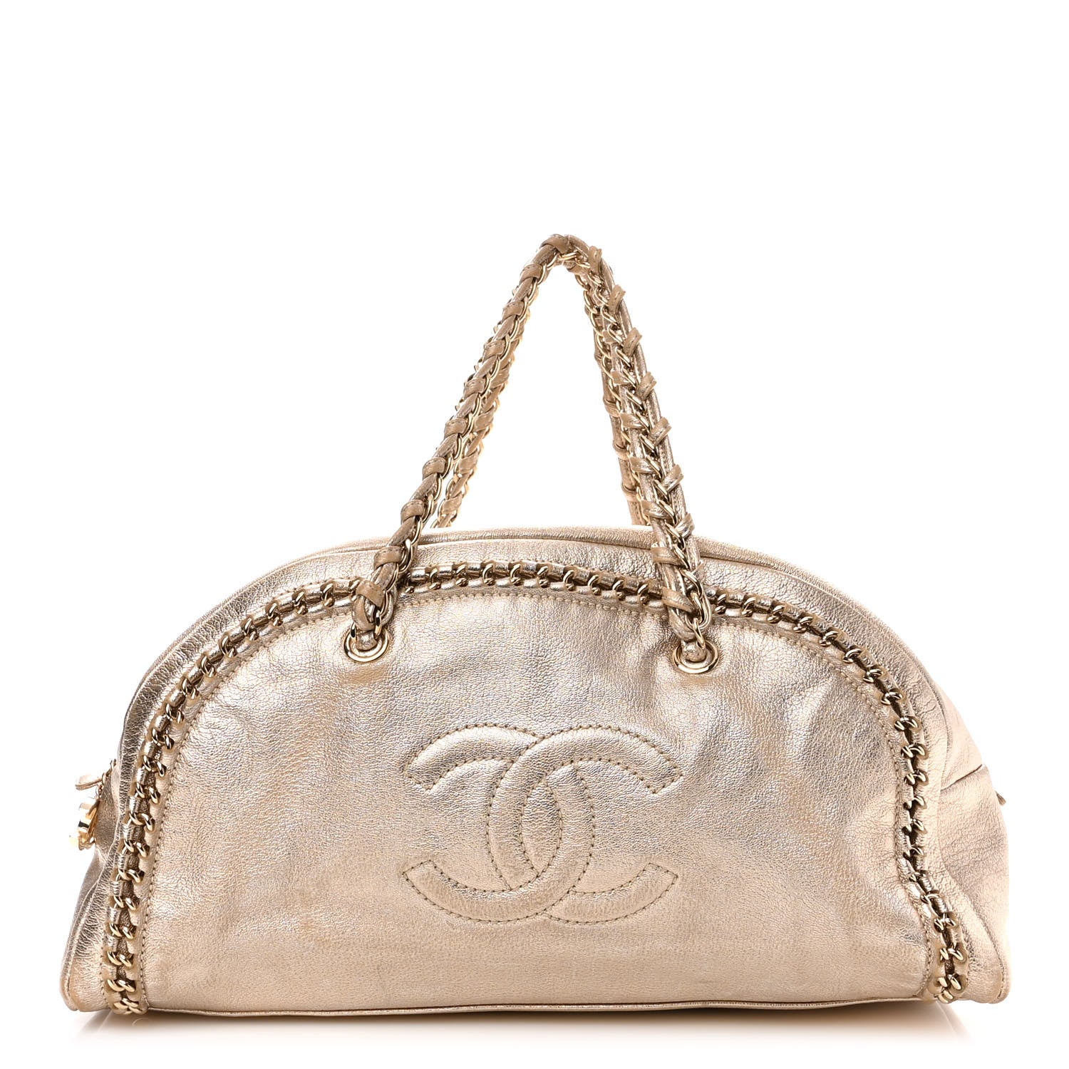 Chanel Metallic Goatskin Extra Large Luxe Ligne Luxury By Chanel Bowler Light Gold 1 of 11
