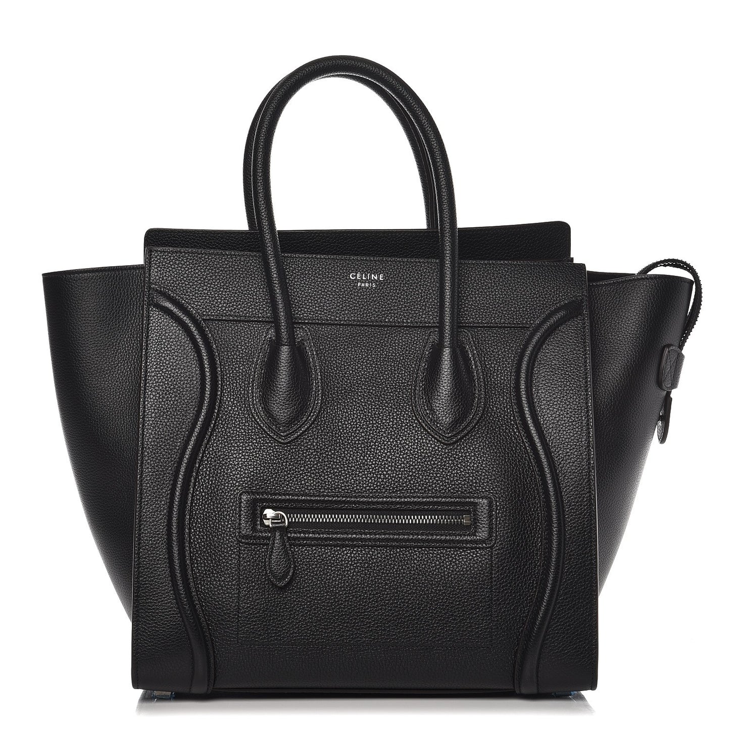 Drummed Calfskin Mini Luggage Black