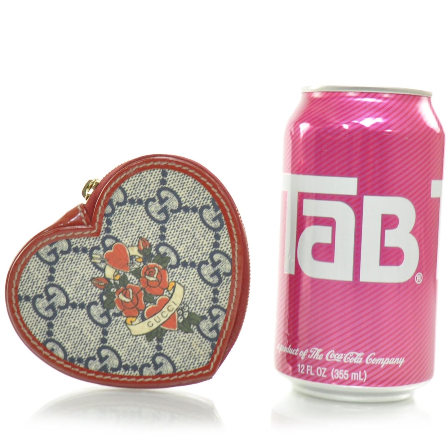 GG Plus Monogram Tattoo Heart Coin Purse Red