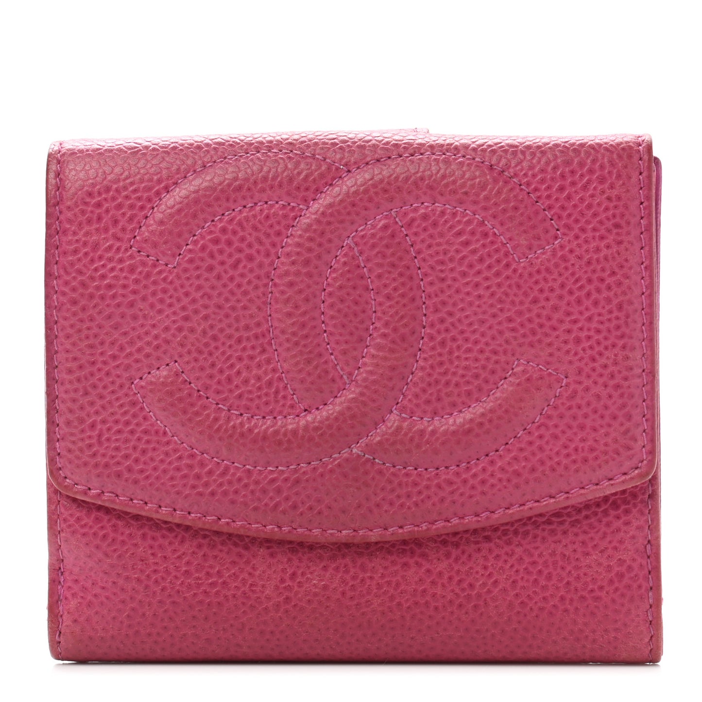 Caviar Timeless CC Compact French Wallet Pink