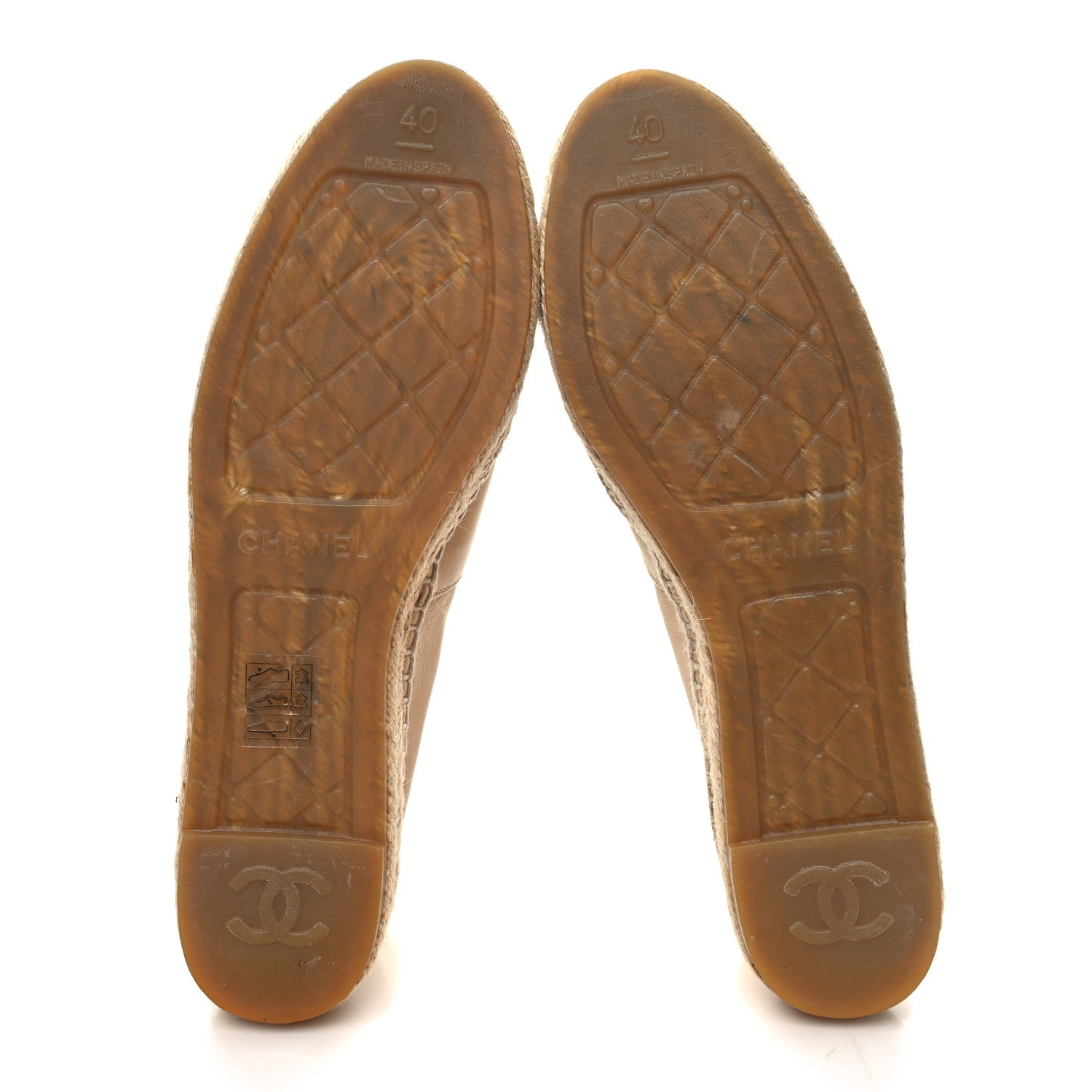 Chanel Lambskin CC Espadrilles 40 Beige Black 5 of 9