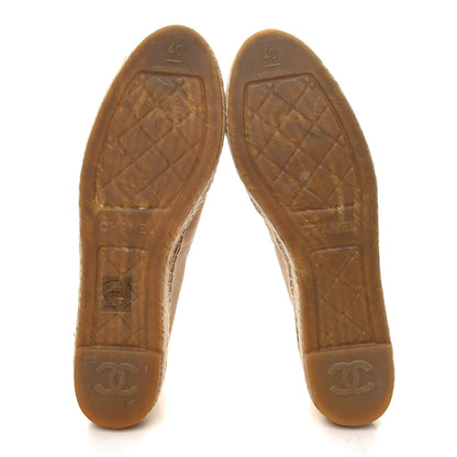 Chanel Lambskin CC Espadrilles 40 Beige Black 5 of 9