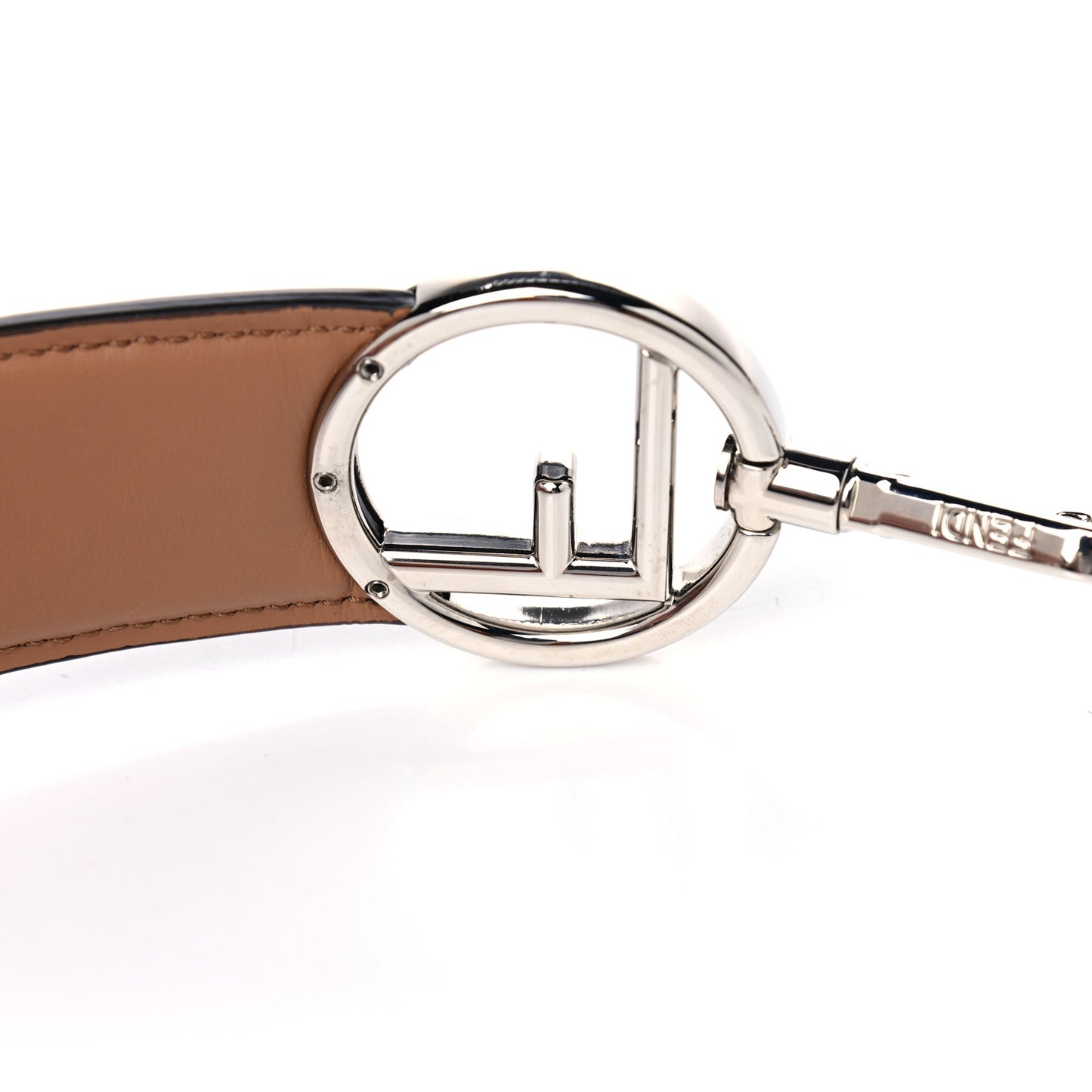 Calfskin FF 1974 Embossed Mini Strap You Tobacco Black