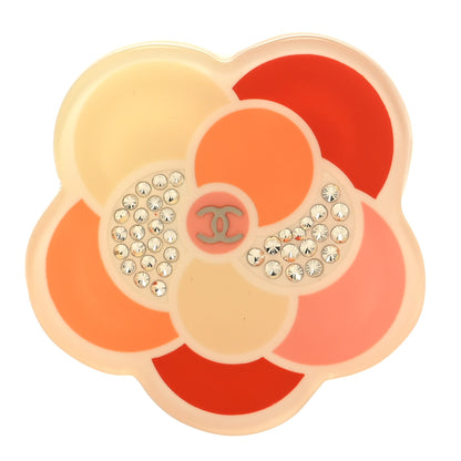 Chanel Enamel Crystal CC Camellia Brooch Pin Multicolor 1 of 3