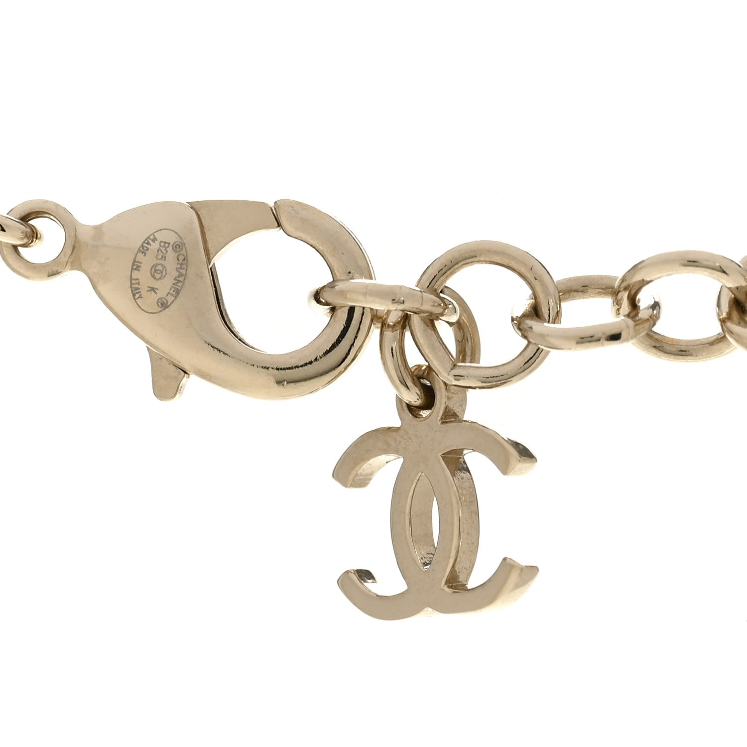 Chanel Pearl Crystal CC Bow Necklace Gold 5 of 6