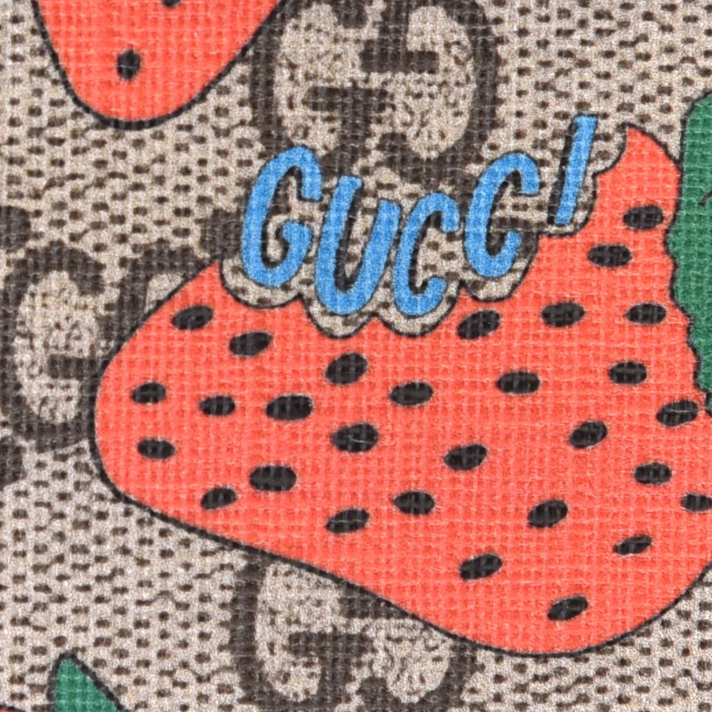 GG Supreme Monogram Strawberry Key Case