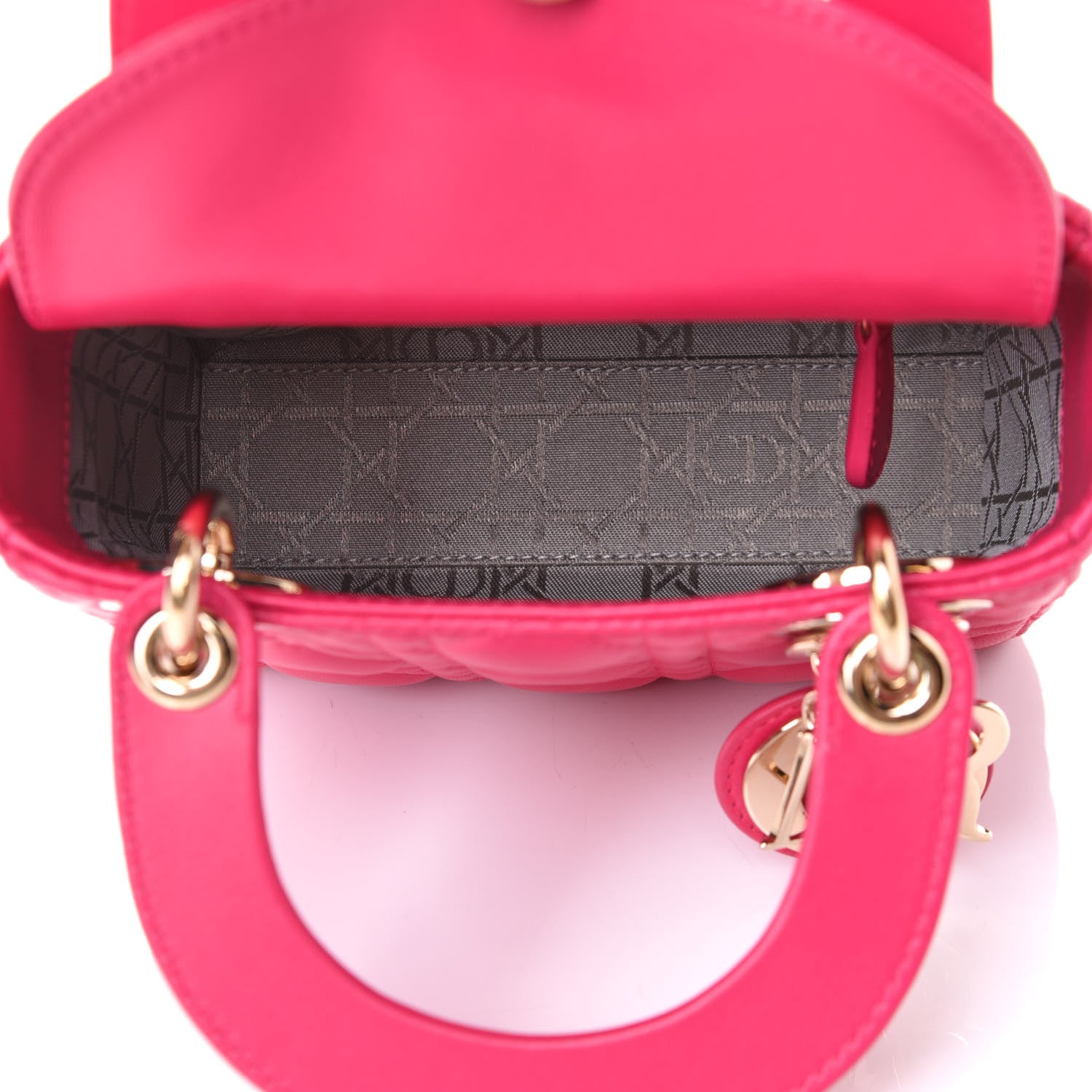 Christian Dior Lambskin Cannage Mini Lady Dior Fuchsia 6 of 6