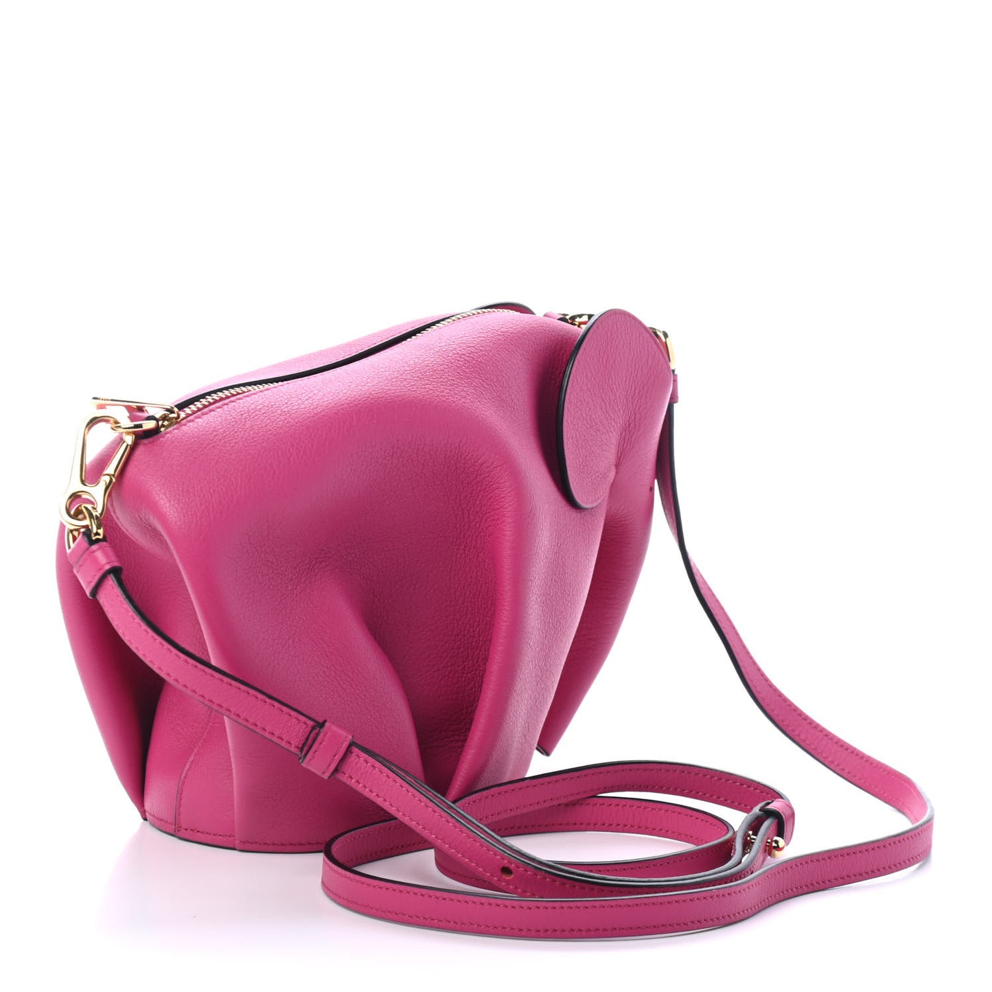 Calfskin Mini Elephant Crossbody Bag Fuchsia