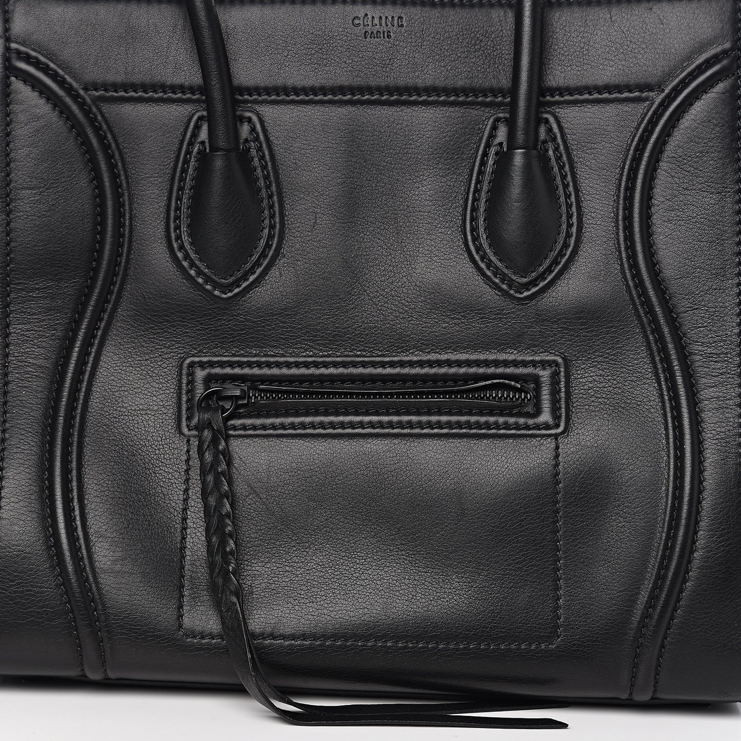 Supple Calfskin Medium Phantom Luggage Black