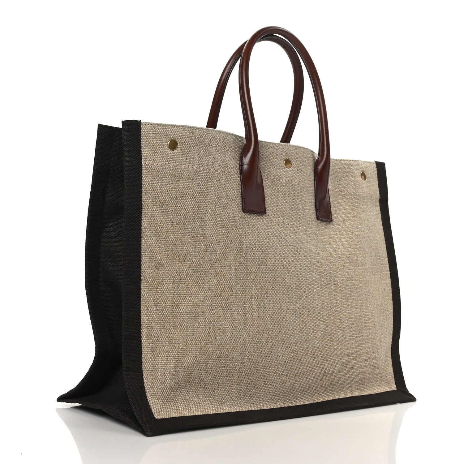 Saint Laurent Linen Calfskin Rive Gauche Tote Natural 3 of 8