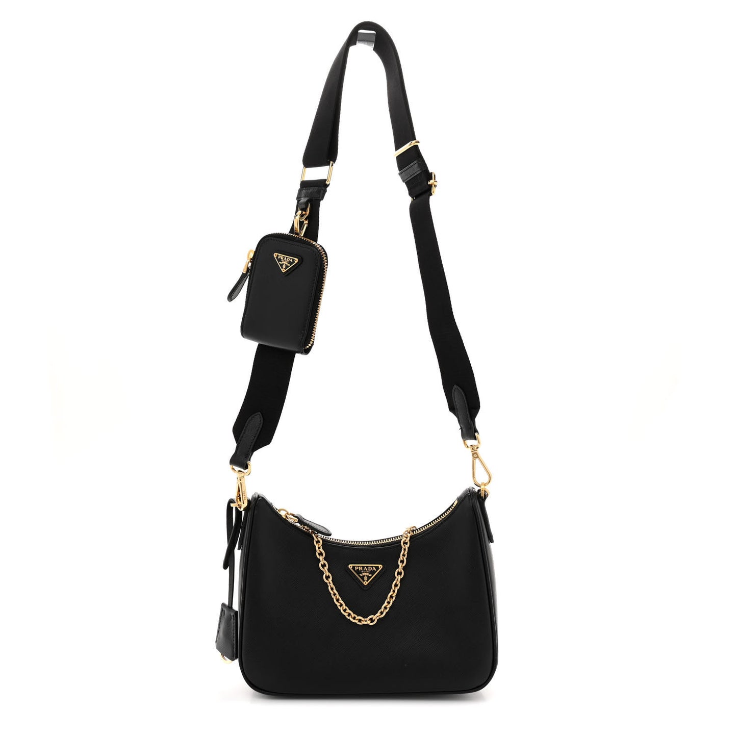Saffiano Lux Re-Edition 2005 Shoulder Bag Black
