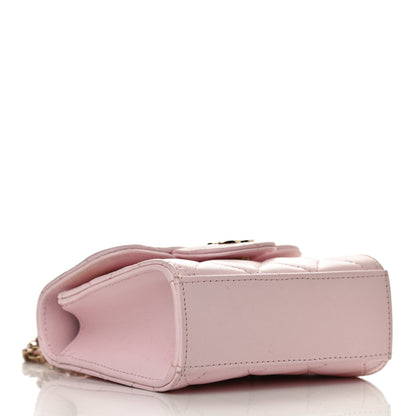 Chanel Lambskin Quilted Top Handle Clutch With Chain Light Pink 4 of 14