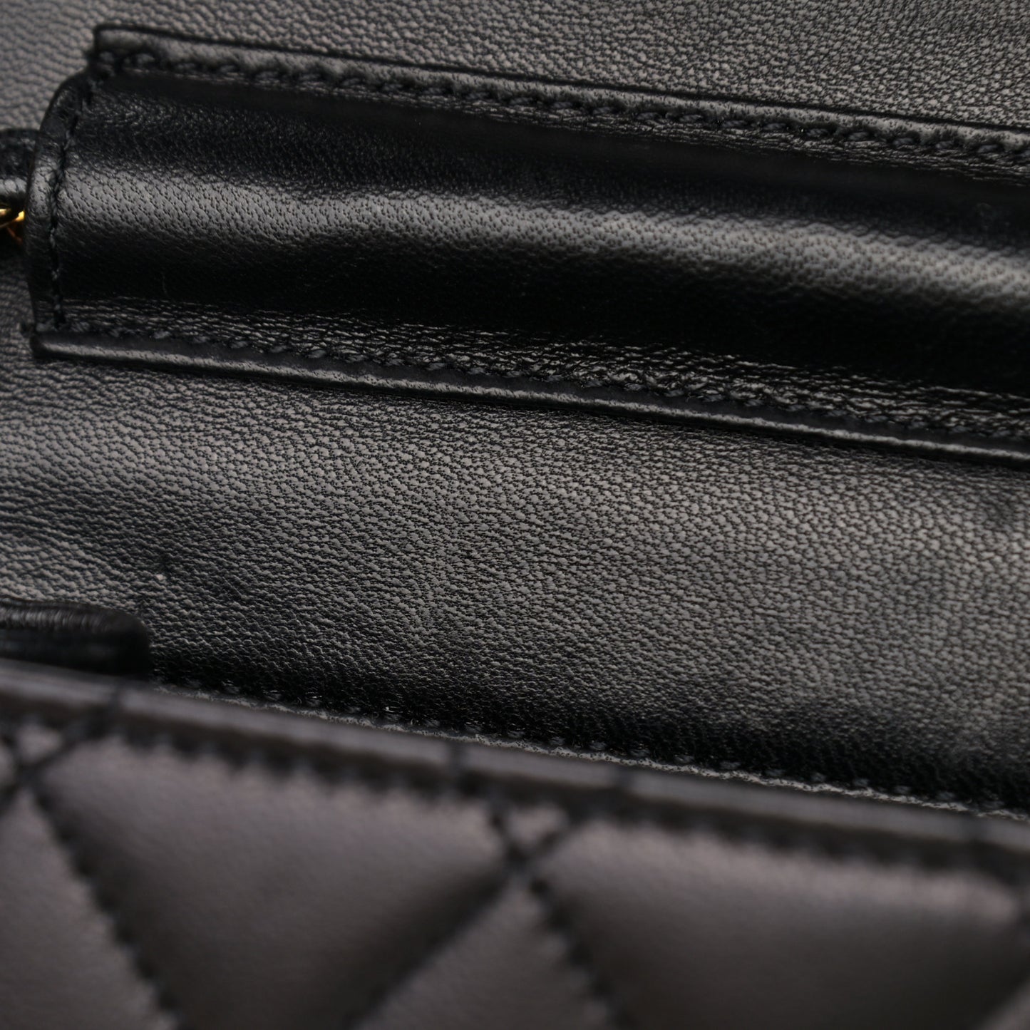 Lambskin Quilted Small Single Flap Black