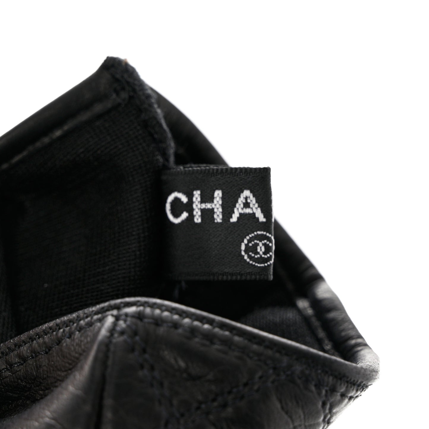 Lambskin Fingerless Chain CC Gloves 8 Black