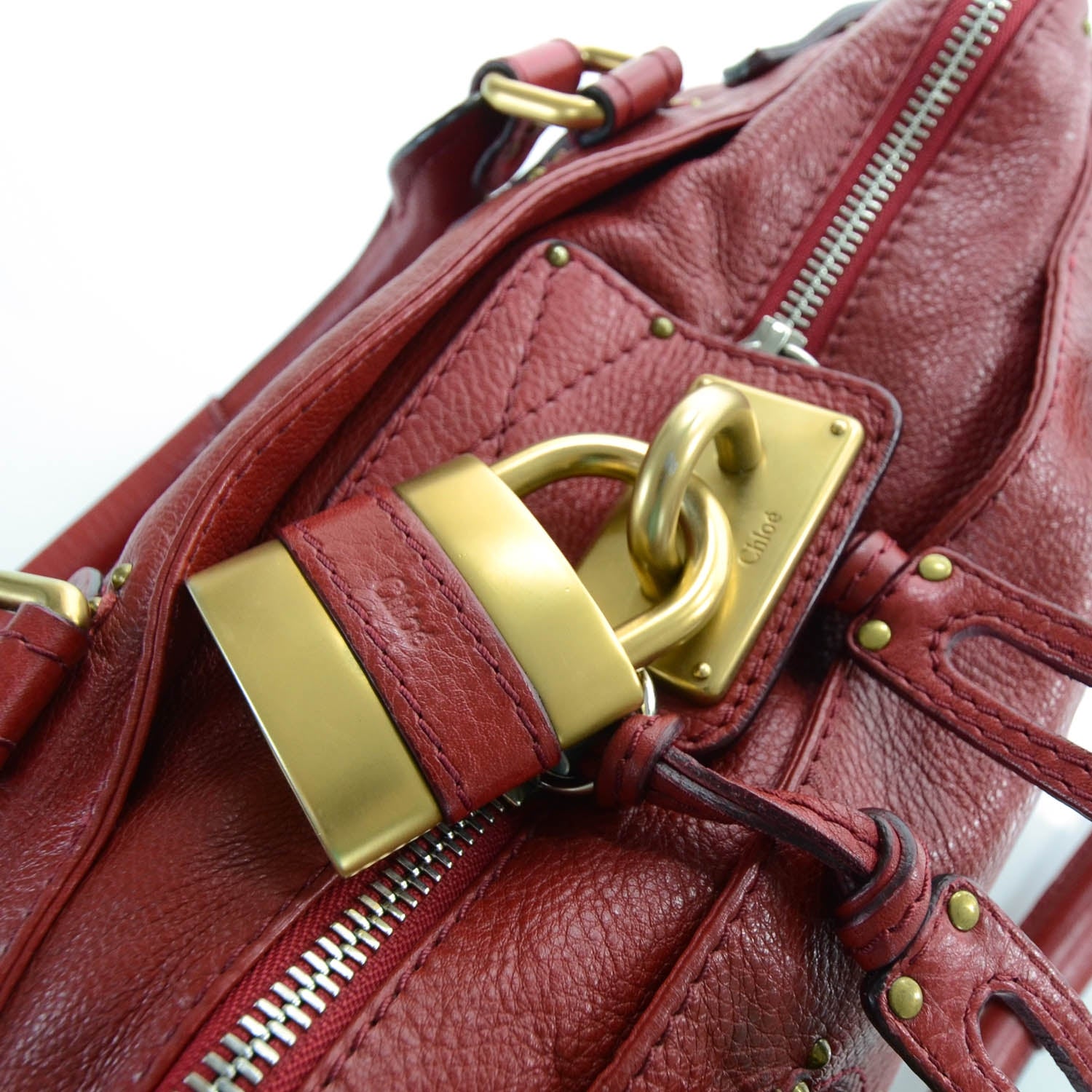 Chloe Leather Paddington Satchel Red 7 of 10