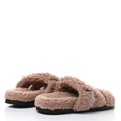 Hermes Woolskin Womens Chypre Sandals 35.5 Bois De Santal 4 of 7