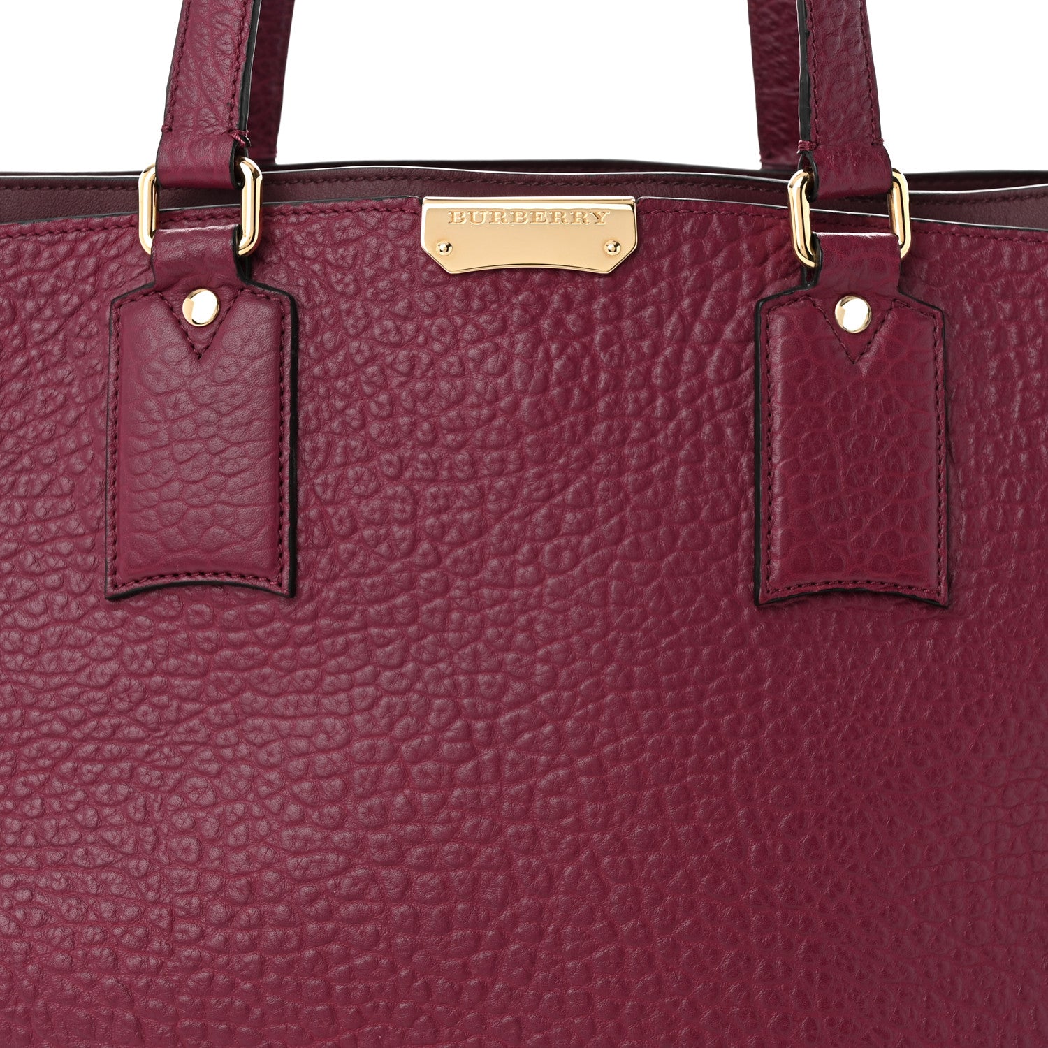 Burberry Heritage Grain Smooth Calfskin Large Clarborough Tote Damson Magenta 7 of 10