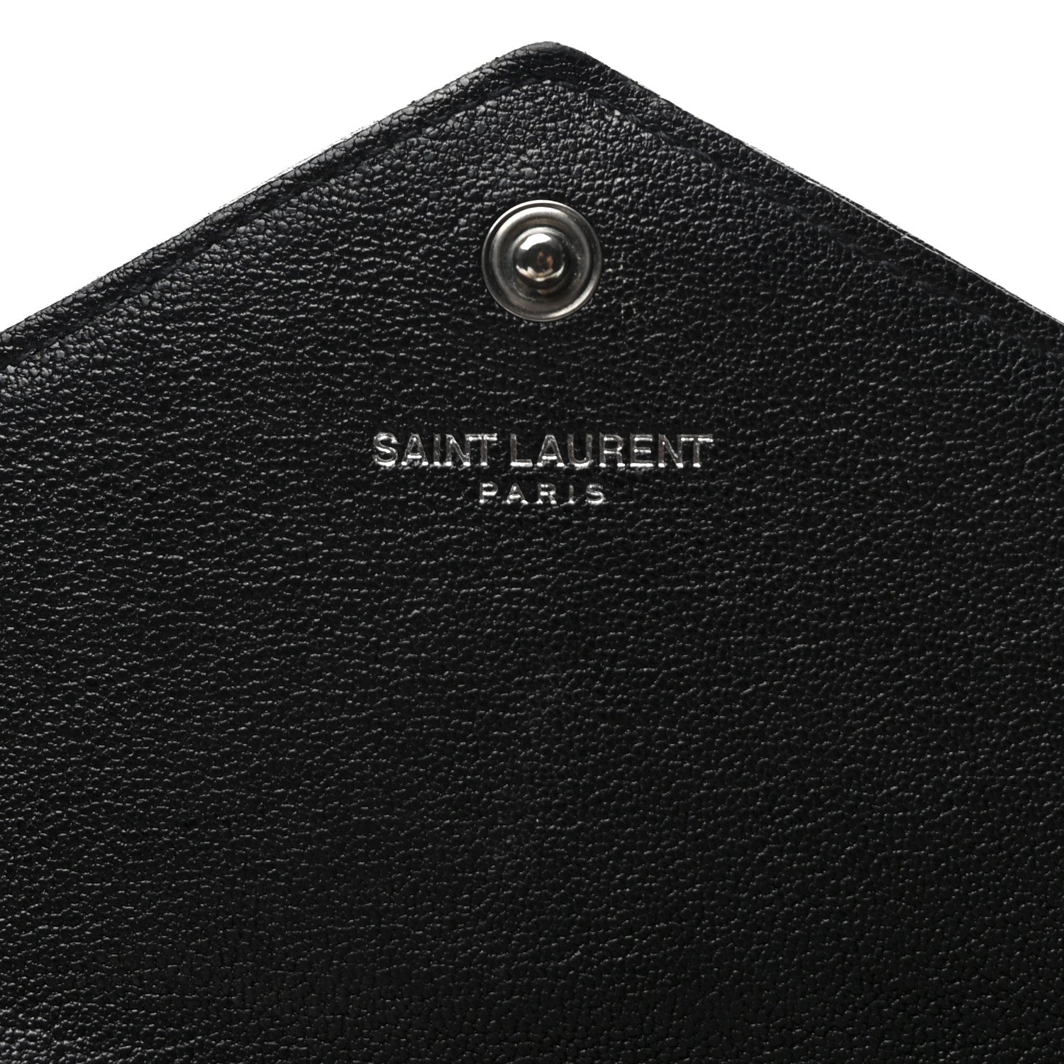 Saint Laurent Lambskin Mixed Matelasse Quilted Large Monogram Envelope Wallet Black 5 of 7