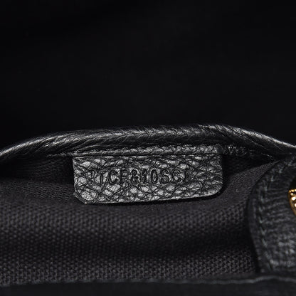 Burberry Calfskin House Check Medium Banner Tote Black 7 of 12