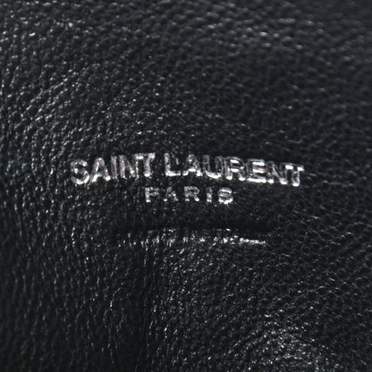 Saint Laurent Metallic Calfskin Monogram Heart Key Pouch Silver 6 of 7