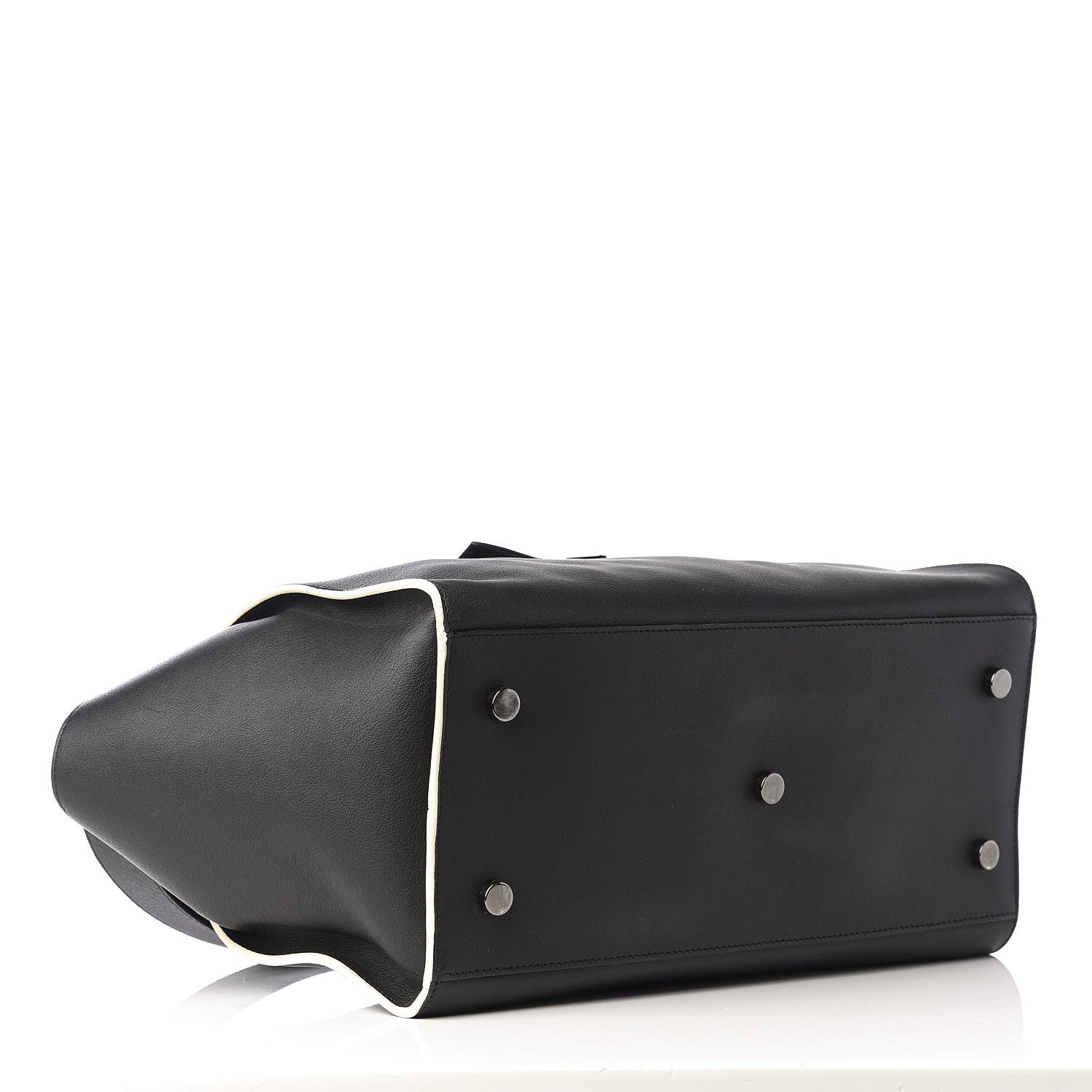 Saint Laurent Calfskin Small Monogram Downtown Cabas Black White 3 of 8