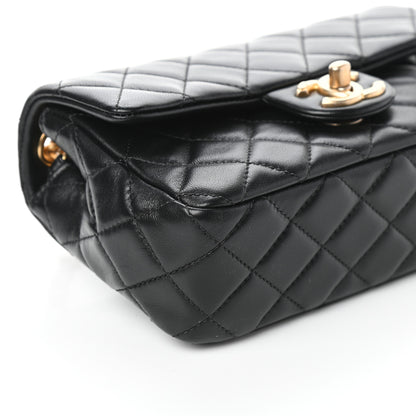 Chanel Lambskin Resin Quilted Mini Rectangular Pearl Samba Flap Black 9 of 10