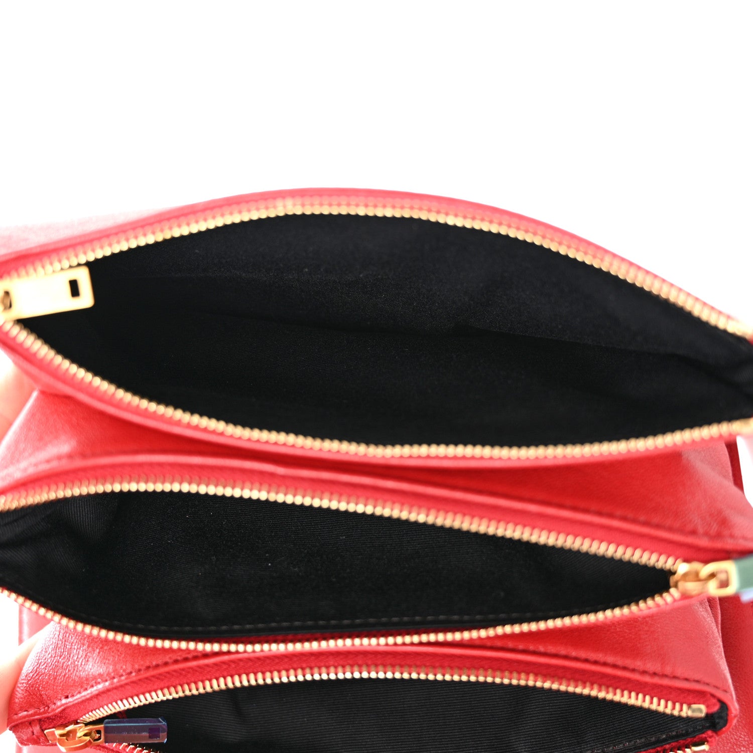 Saint Laurent Lambskin Diamond Quilted Monogram Angie Chain Bag Red 7 of 16