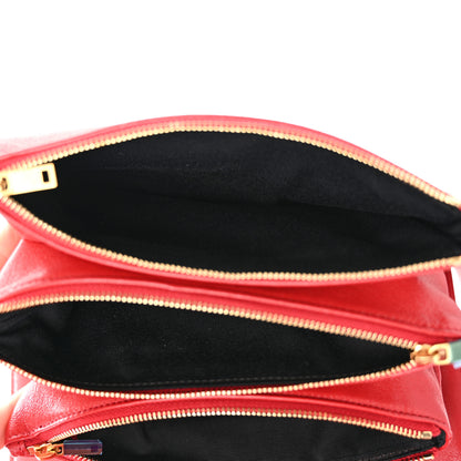 Saint Laurent Lambskin Diamond Quilted Monogram Angie Chain Bag Red 7 of 16