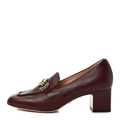 Gucci Malaga Kid Zumi Mid Heel Loafers 35 Vintage Bordeaux 1 of 8