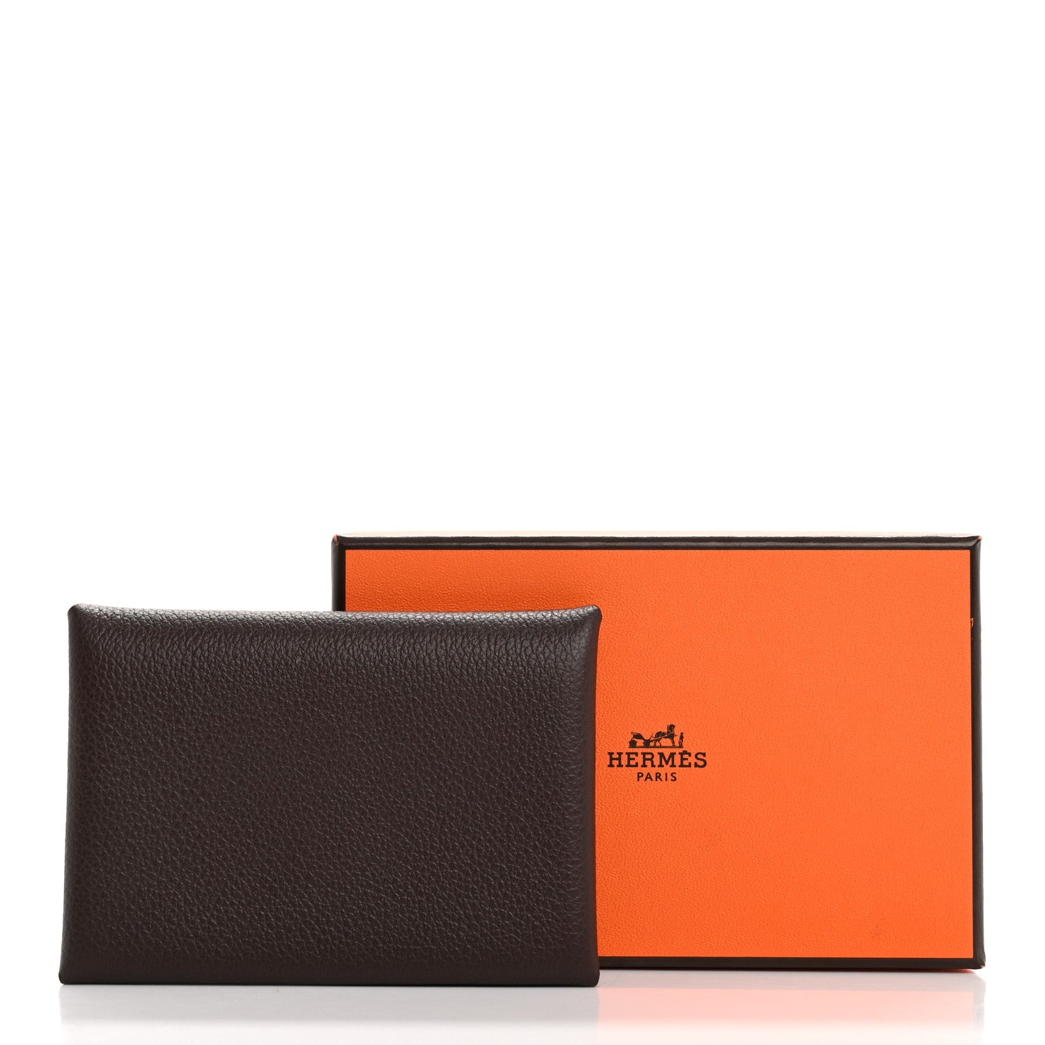 Hermes Evercolor Calvi Duo Card Case Chocolate 8 of 8