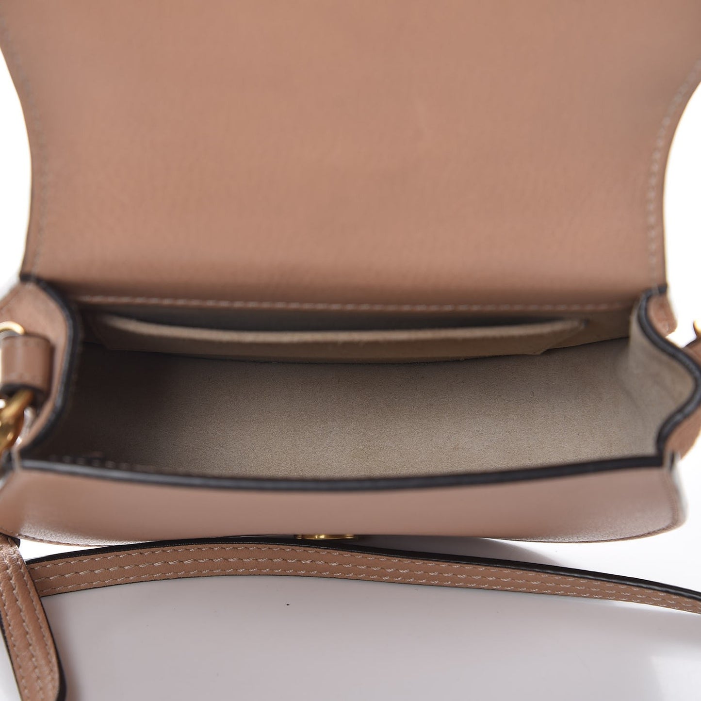 Calfskin Suede Small Nile Bracelet Bag Biscotti Beige